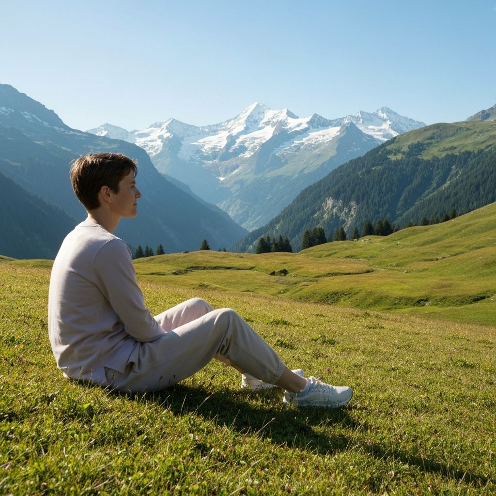 Friedliche Natur und Wohlbefinden